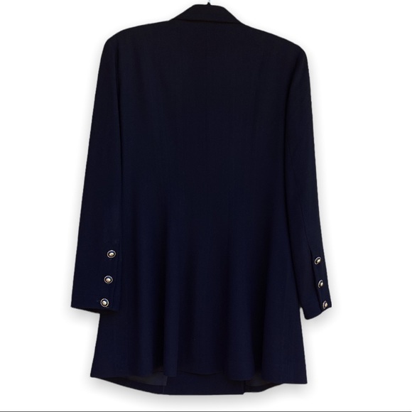 CHANEL | 93A Women’s Wool/Silk Black Double-Breasted Gold Button Jacket-Size 42 - Picture 2 of 15